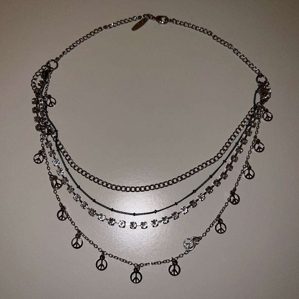 Aeropostale Layered Silver Necklace NWOT
